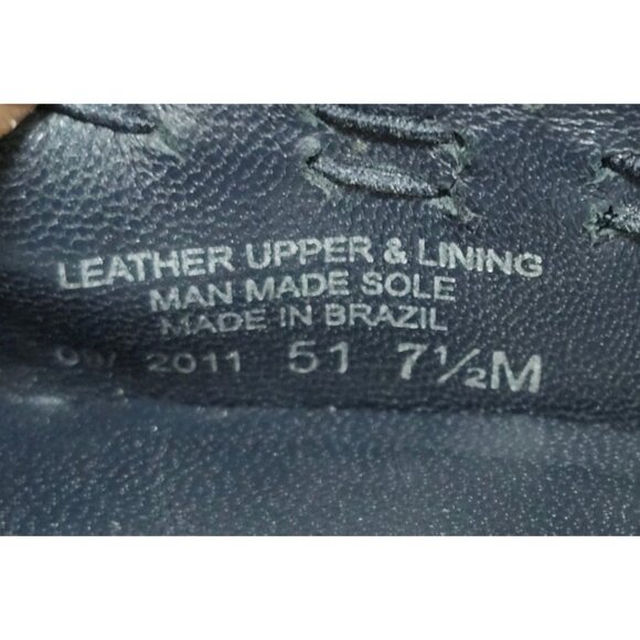 Tory Burch Black Abbey Mestico/Patent Flats dark blue Leather Women's Size 7.5 - Picture 7 of 11